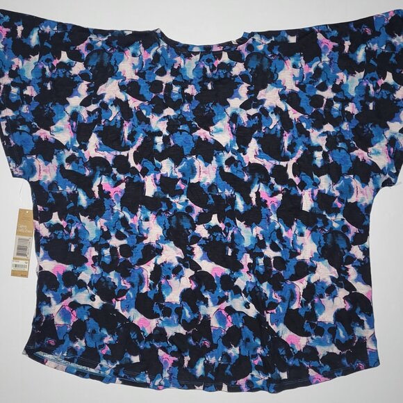 Macy's Rachel Roy Curvy Collection Womens Blue And Pink Blouse Size 2X - Picture 2 of 15